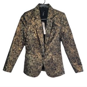 AQUA Size S black and gold mettalic jacket blazer - New with tags